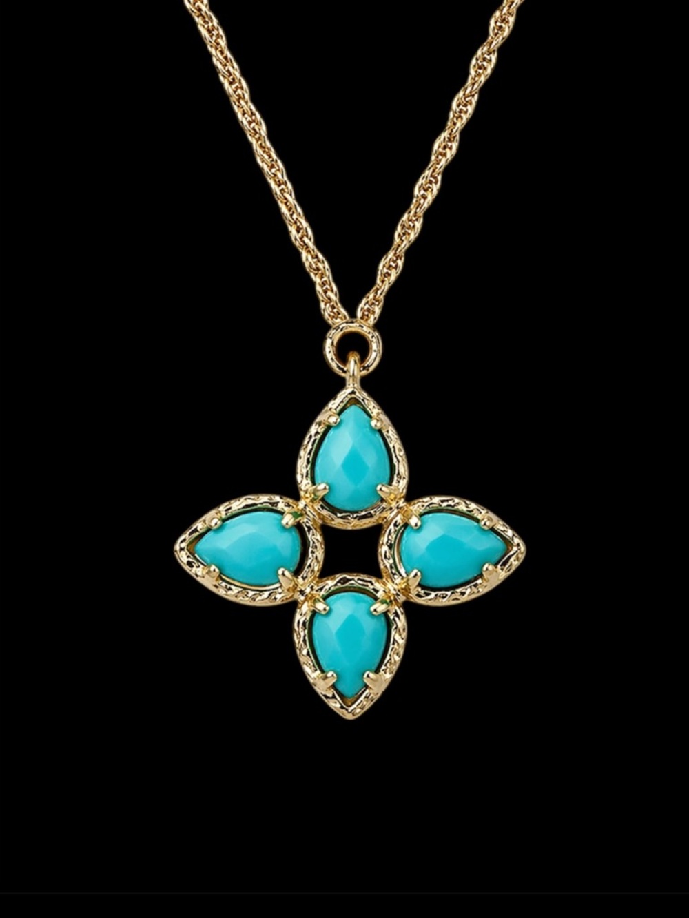Kendra Scott Octavia Gold Vintage Pendant Necklace in Turquoise